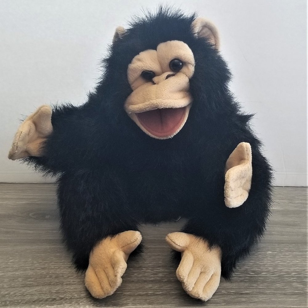 Plush Black and Tan Monkey Plush Toy - Soft Cuddly Stuffed Animal